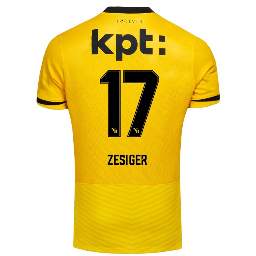 Danxen Mulher Camisola Navin Zesiger #17 Amarelo Preto Principal 2025/26 Camisa