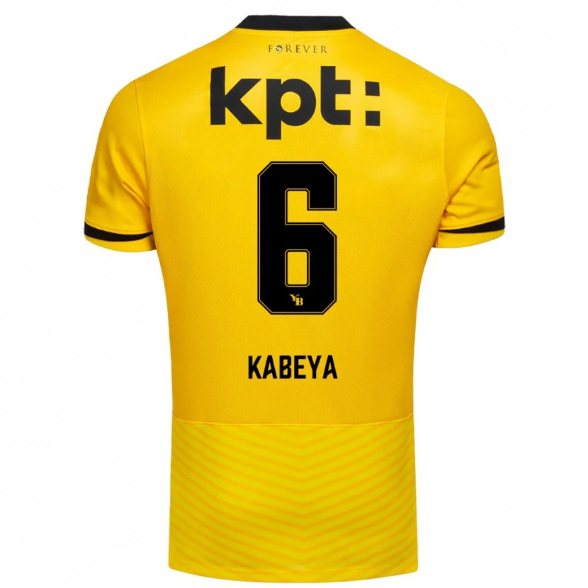 Danxen Mulher Camisola Benjamin Kabeya #6 Amarelo Preto Principal 2025/26 Camisa