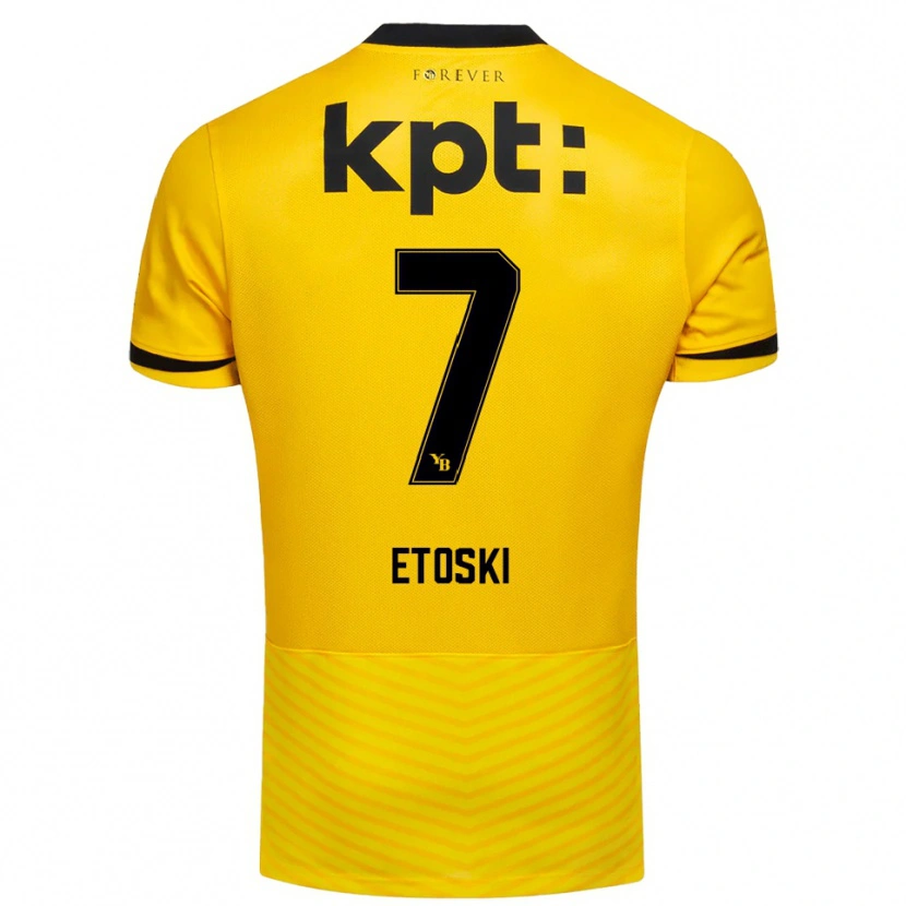 Danxen Mulher Camisola Edin Etoski #7 Amarelo Preto Principal 2025/26 Camisa