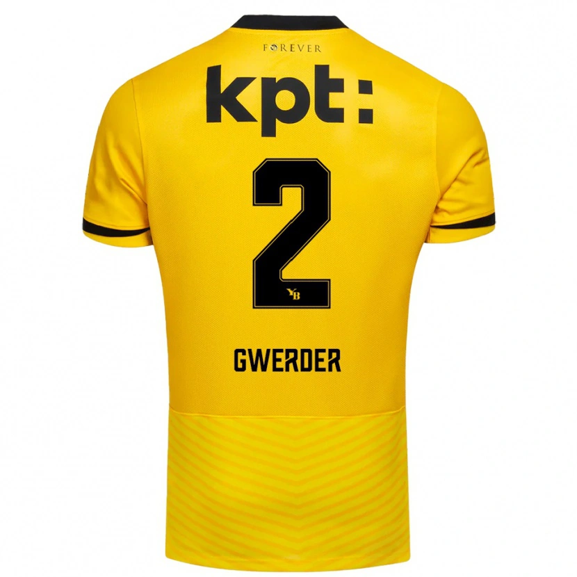Danxen Mulher Camisola Fabrice Gwerder #2 Amarelo Preto Principal 2025/26 Camisa