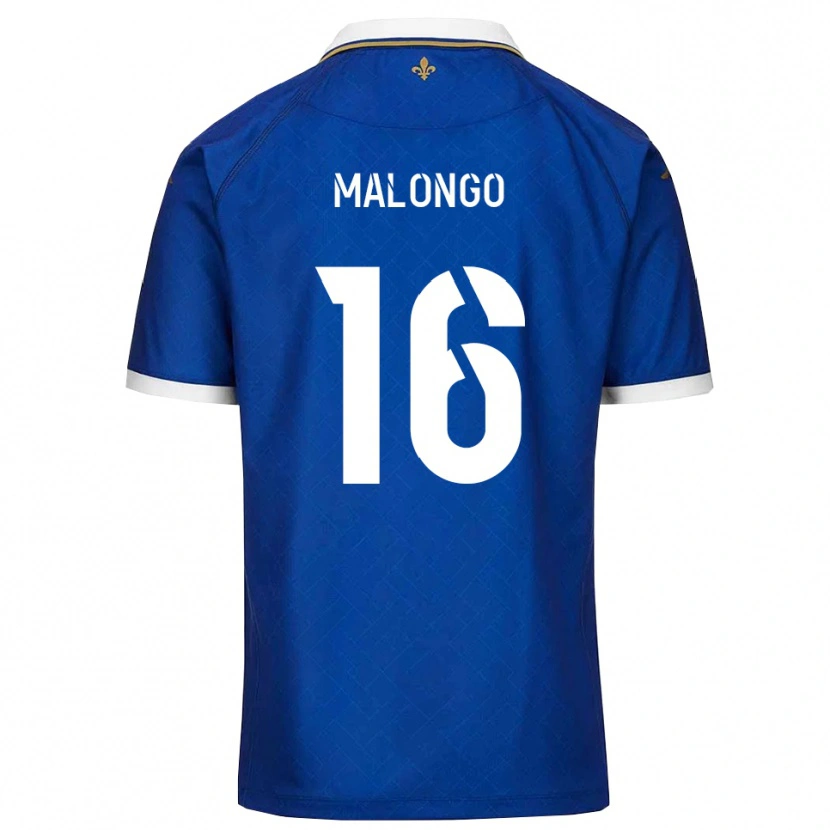 Danxen Mulher Camisola Denzel Malongo #16 Azul Dourado Principal 2025/26 Camisa