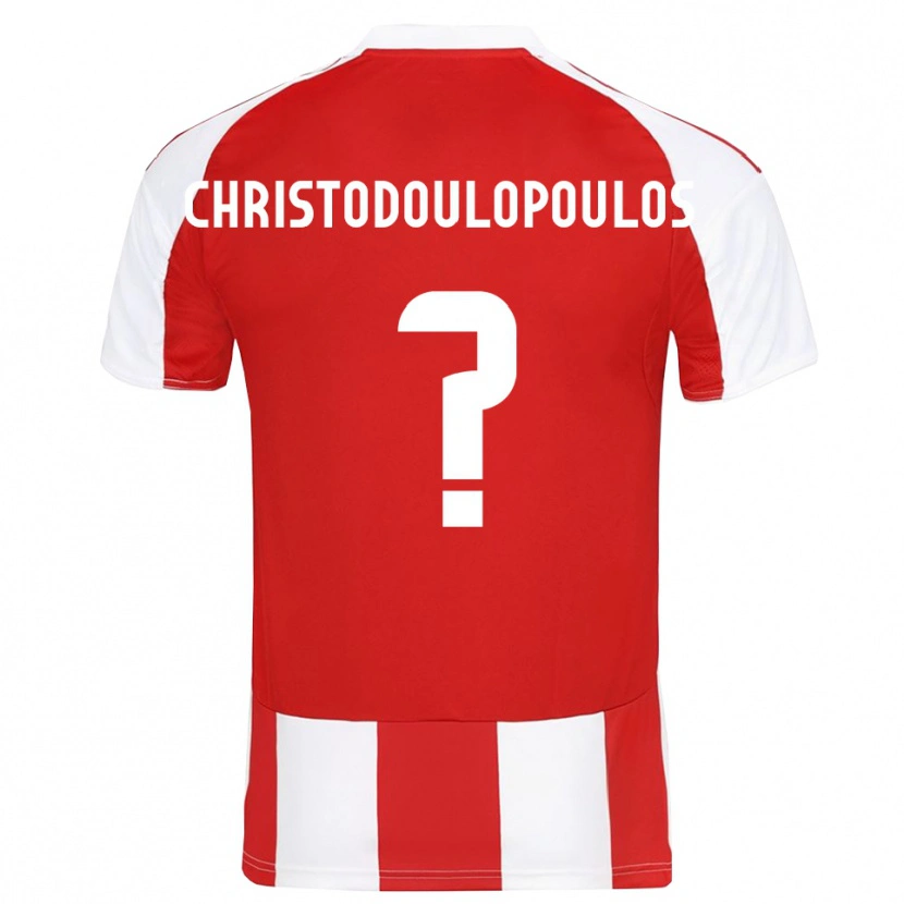 Danxen Mulher Camisola Giannis Christodoulopoulos #0 Vermelho Branco Principal 2025/26 Camisa