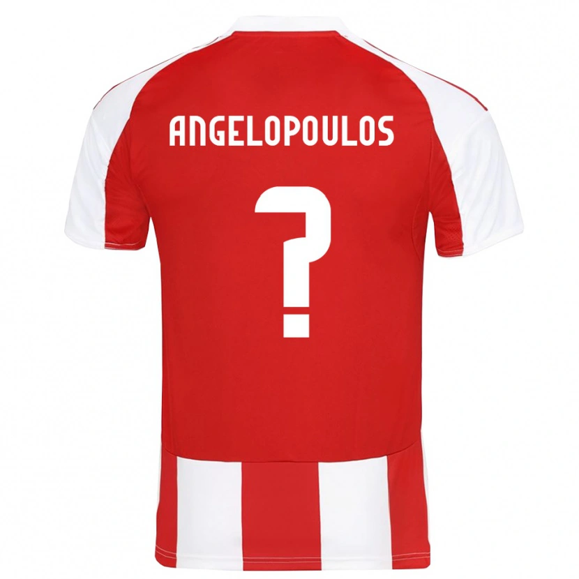 Danxen Mulher Camisola Konstantinos Angelopoulos #0 Vermelho Branco Principal 2025/26 Camisa