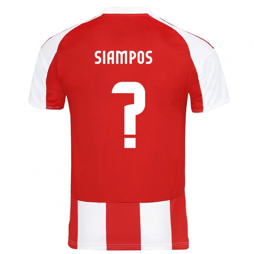 Danxen Mulher Camisola Ilias Siampos #0 Vermelho Branco Principal 2025/26 Camisa