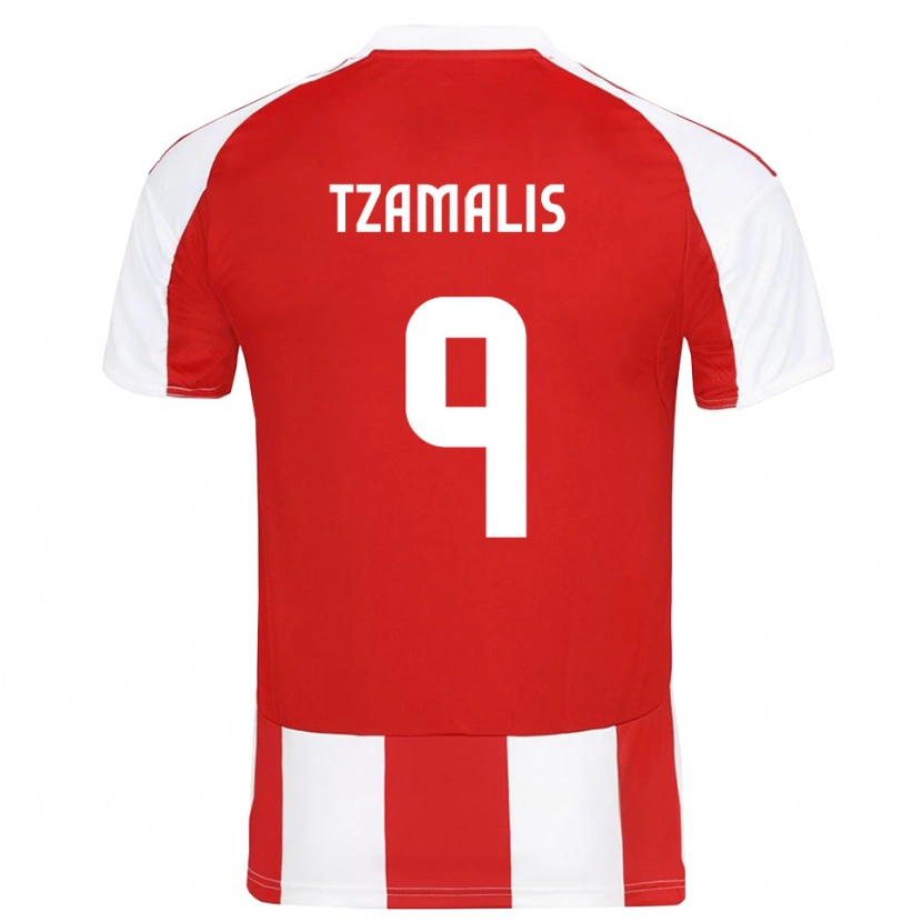 Danxen Mulher Camisola Alexandros Tzamalis #9 Vermelho Branco Principal 2025/26 Camisa