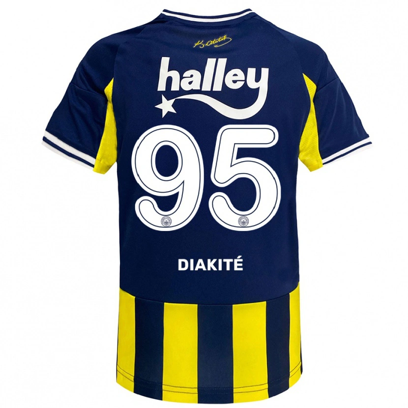 Danxen Mulher Camisola Mariam Diakité #95 Amarelo Marinho Branco Principal 2025/26 Camisa