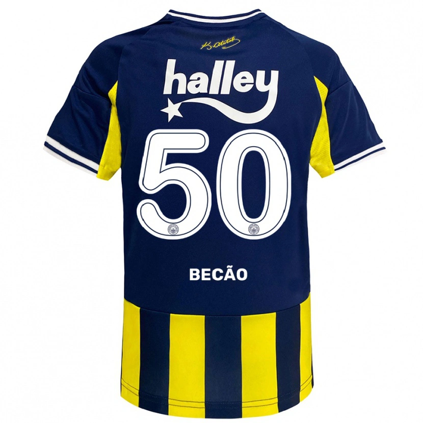 Danxen Mulher Camisola Rodrigo Becão #50 Amarelo Marinho Branco Principal 2025/26 Camisa