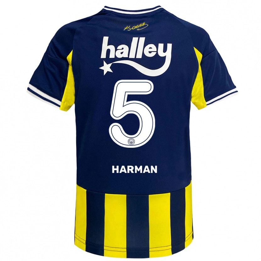 Danxen Mulher Camisola Rıdvan Harman #5 Amarelo Marinho Branco Principal 2025/26 Camisa