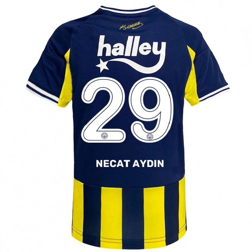 Danxen Mulher Camisola Ahmet Necat Aydın #29 Amarelo Marinho Branco Principal 2025/26 Camisa