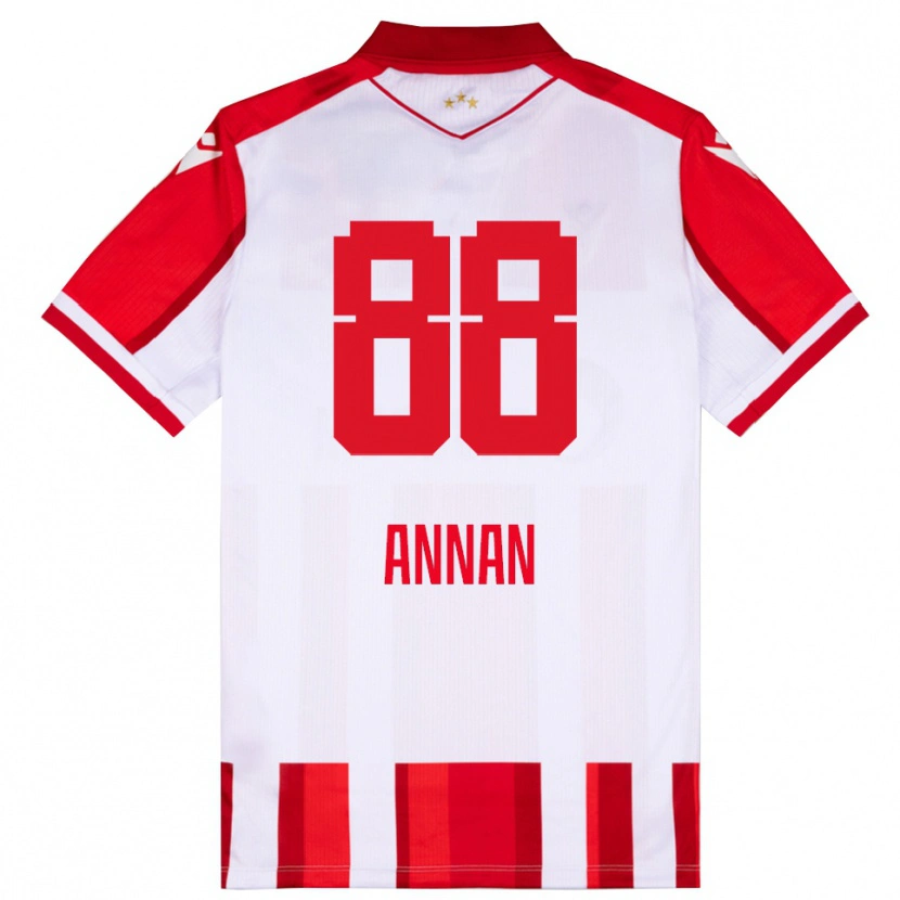 Danxen Mulher Camisola Ebenezer Annan #88 Vermelho Branco Principal 2025/26 Camisa
