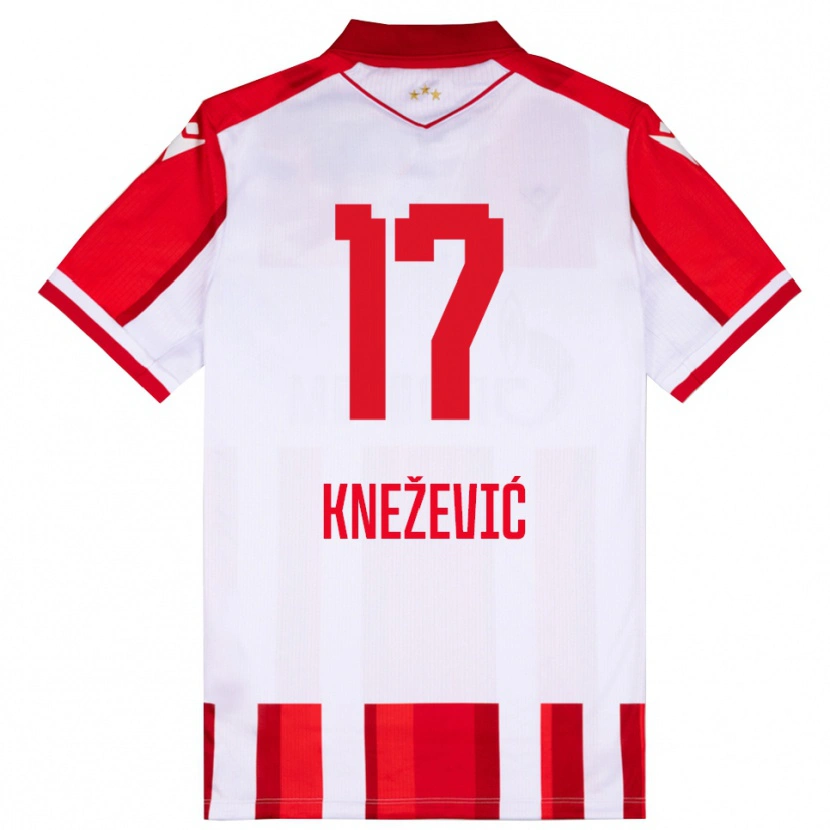 Danxen Mulher Camisola Minja Knežević #17 Vermelho Branco Principal 2025/26 Camisa