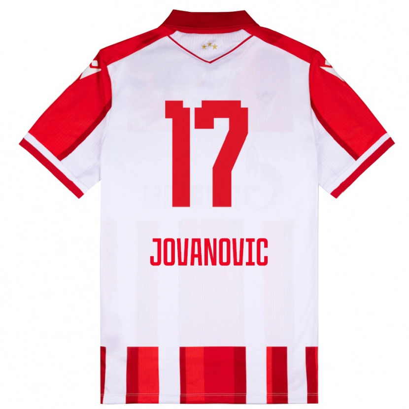 Danxen Mulher Camisola Dusan Jovanovic #17 Vermelho Branco Principal 2025/26 Camisa