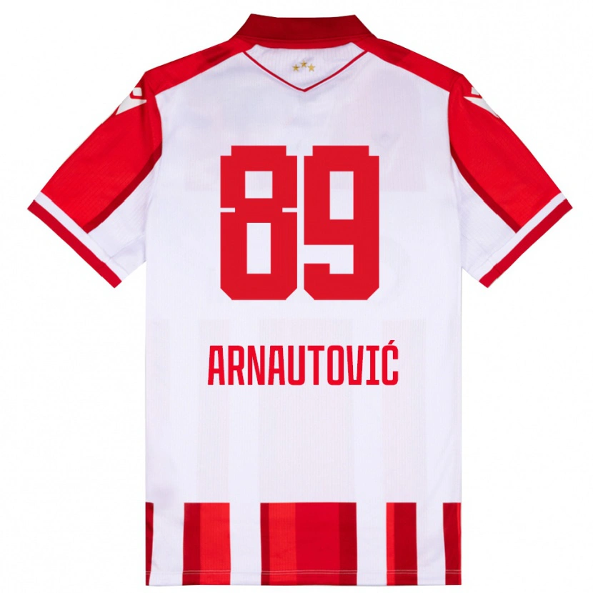 Danxen Mulher Camisola Marko Arnautovic #89 Vermelho Branco Principal 2025/26 Camisa