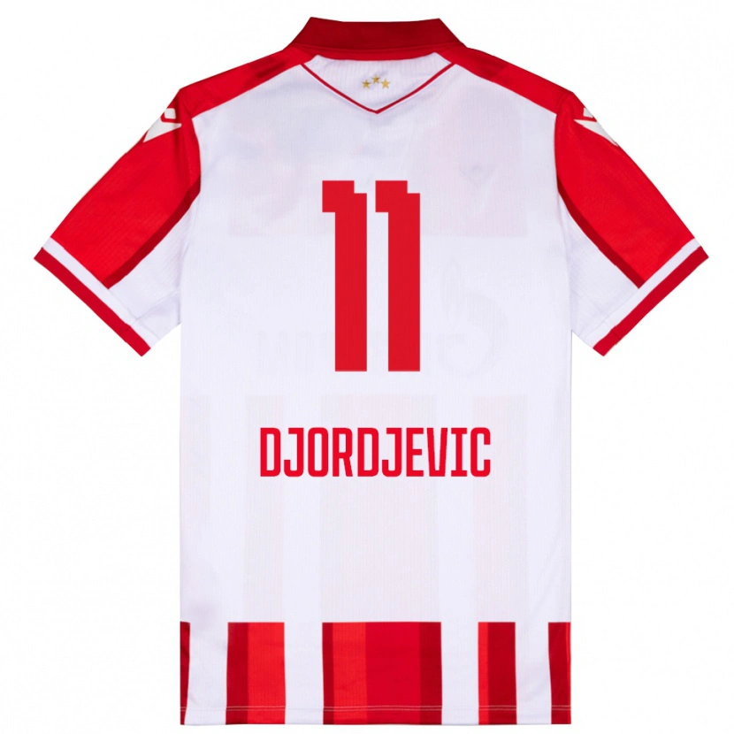 Danxen Mulher Camisola Uros Djordjevic #11 Vermelho Branco Principal 2025/26 Camisa