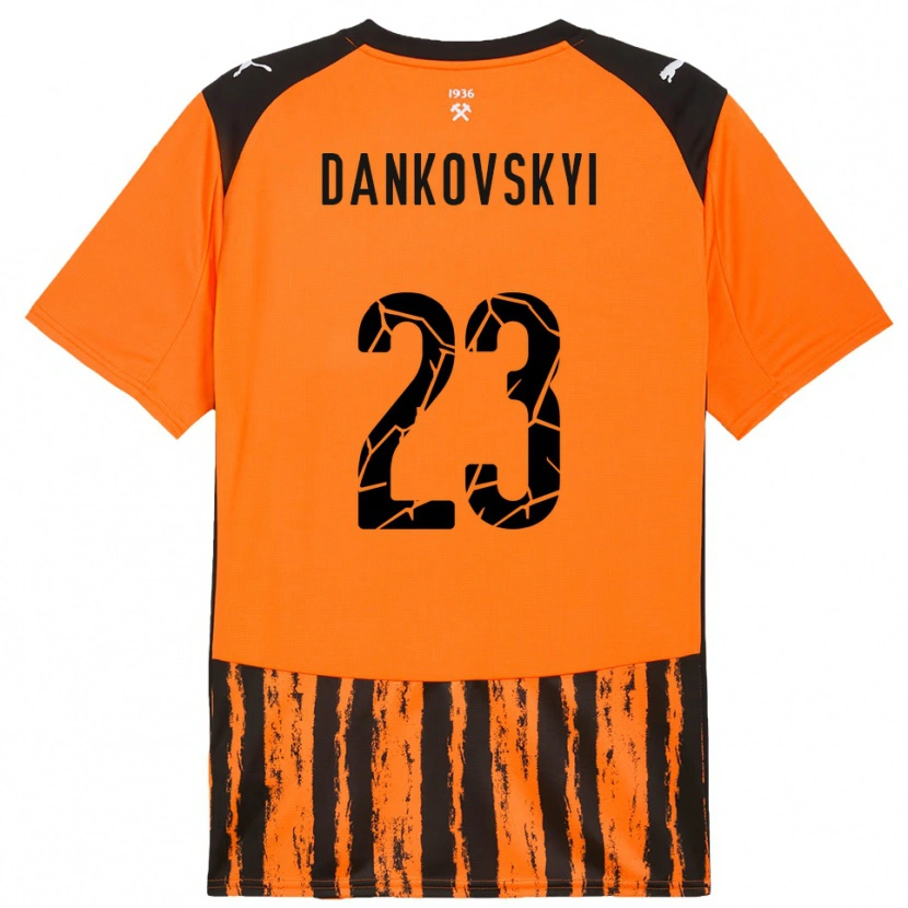 Danxen Mulher Camisola Yegor Dankovskyi #23 Laranja Preto Principal 2025/26 Camisa
