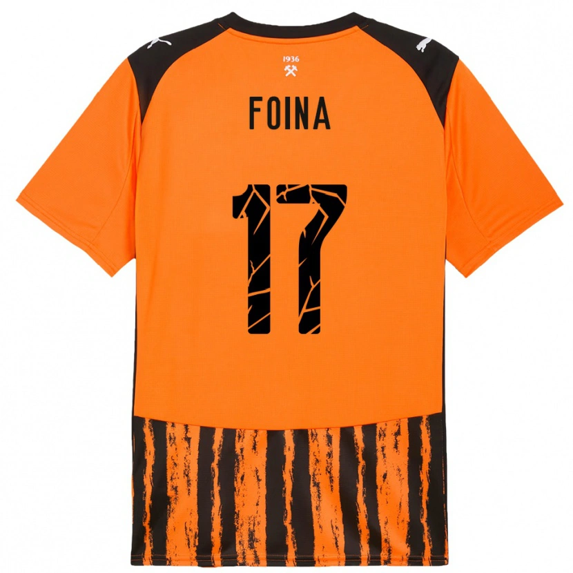 Danxen Mulher Camisola Arseniy Foina #17 Laranja Preto Principal 2025/26 Camisa