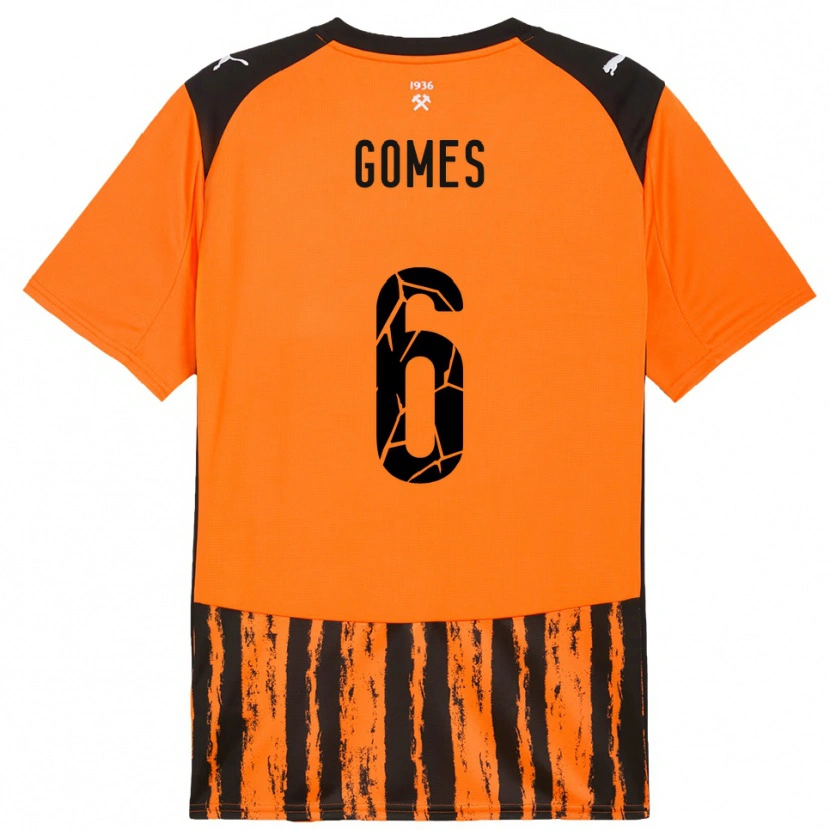 Danxen Mulher Camisola Marlon Gomes #6 Laranja Preto Principal 2025/26 Camisa