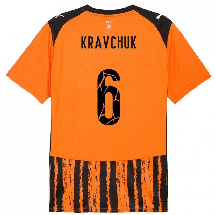 Danxen Mulher Camisola Diana Kravchuk #6 Laranja Preto Principal 2025/26 Camisa