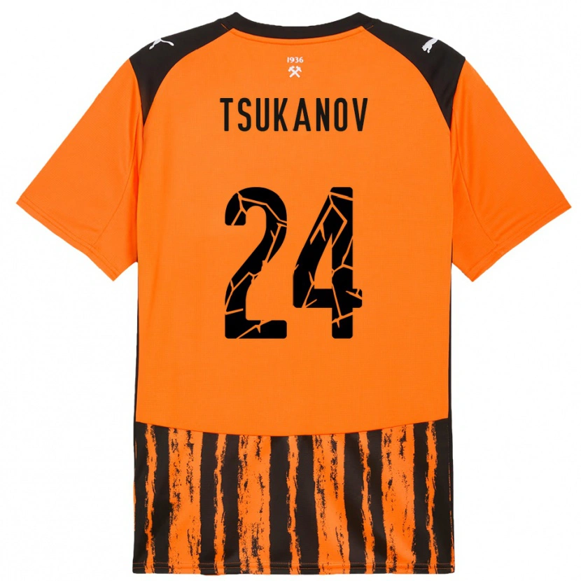Danxen Mulher Camisola Viktor Tsukanov #24 Laranja Preto Principal 2025/26 Camisa