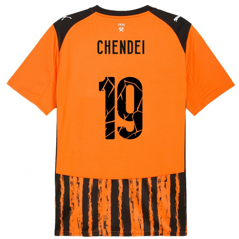 Danxen Mulher Camisola Nataliia Chendei #19 Laranja Preto Principal 2025/26 Camisa