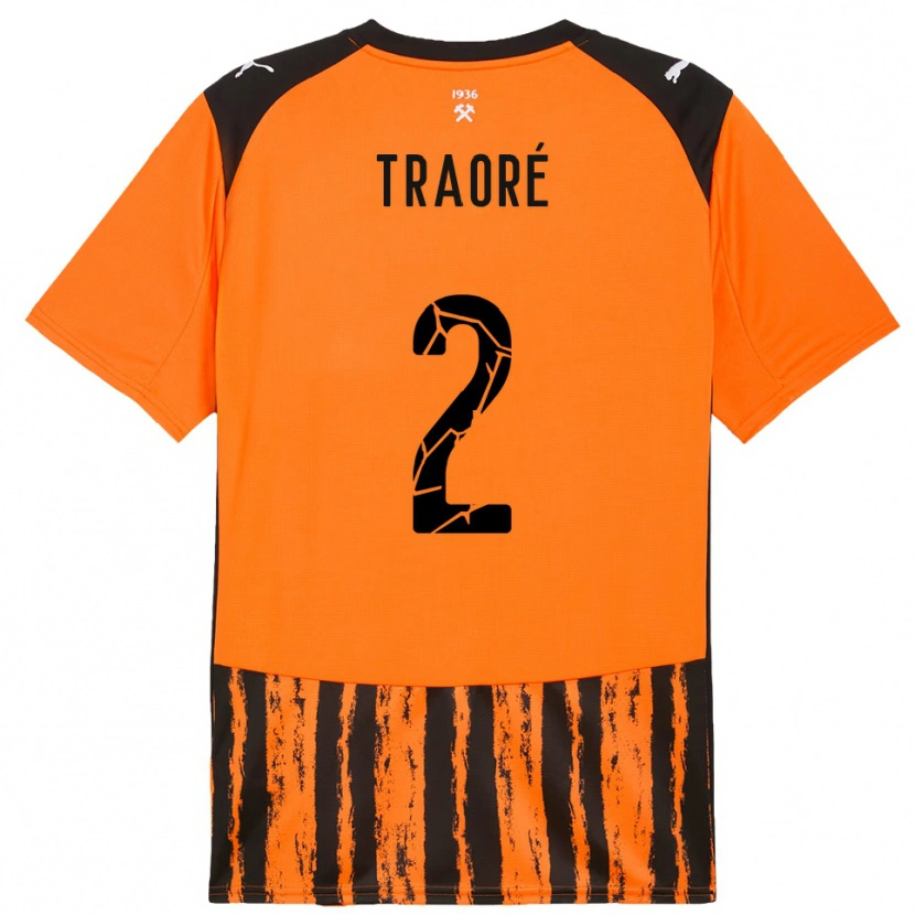 Danxen Mulher Camisola Lassina Traoré #2 Laranja Preto Principal 2025/26 Camisa
