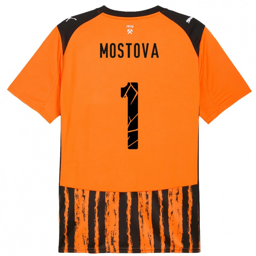 Danxen Mulher Camisola Inha Mostova #1 Laranja Preto Principal 2025/26 Camisa