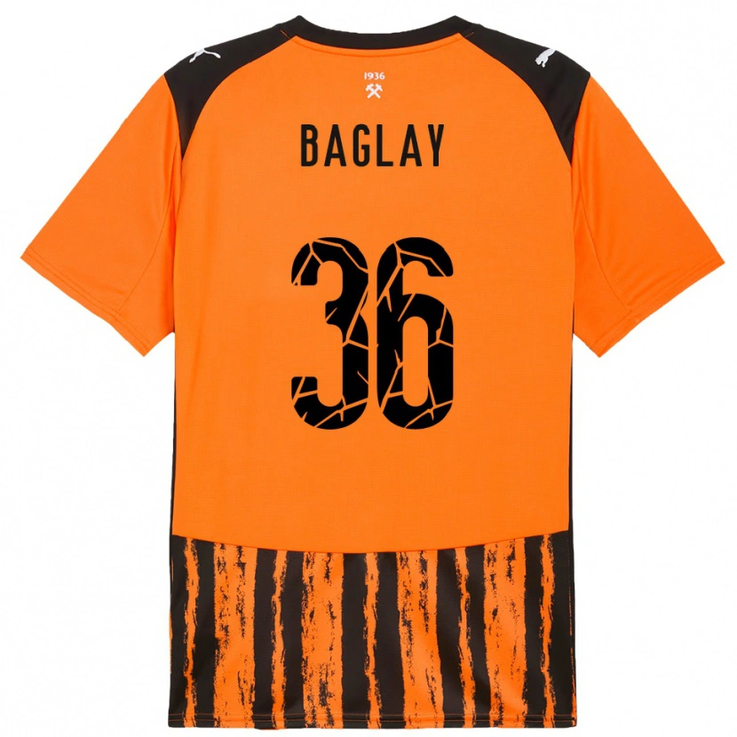 Danxen Mulher Camisola Rostyslav Baglay #36 Laranja Preto Principal 2025/26 Camisa