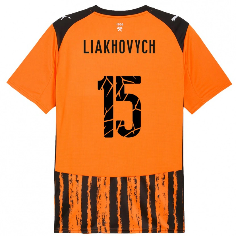 Danxen Mulher Camisola Anastasiia Liakhovych #15 Laranja Preto Principal 2025/26 Camisa