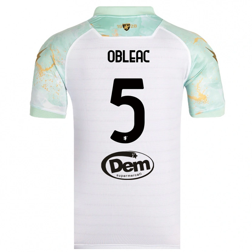 Danxen Mulher Camisola Matteo Obleac #5 Branco Preto Alternativa 2025/26 Camisa