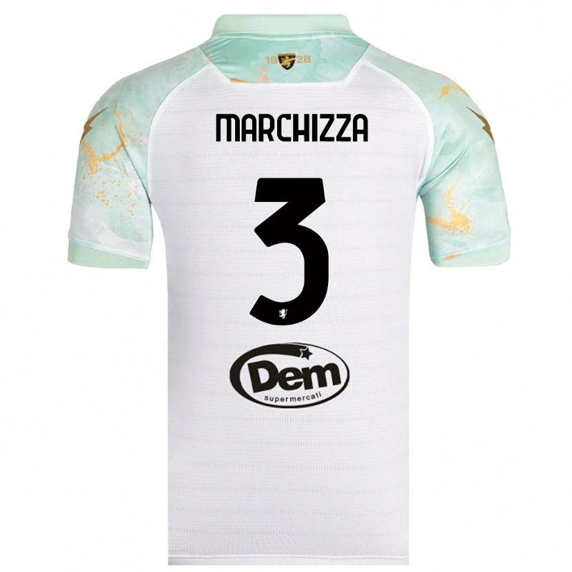 Danxen Mulher Camisola Riccardo Marchizza #3 Branco Preto Alternativa 2025/26 Camisa