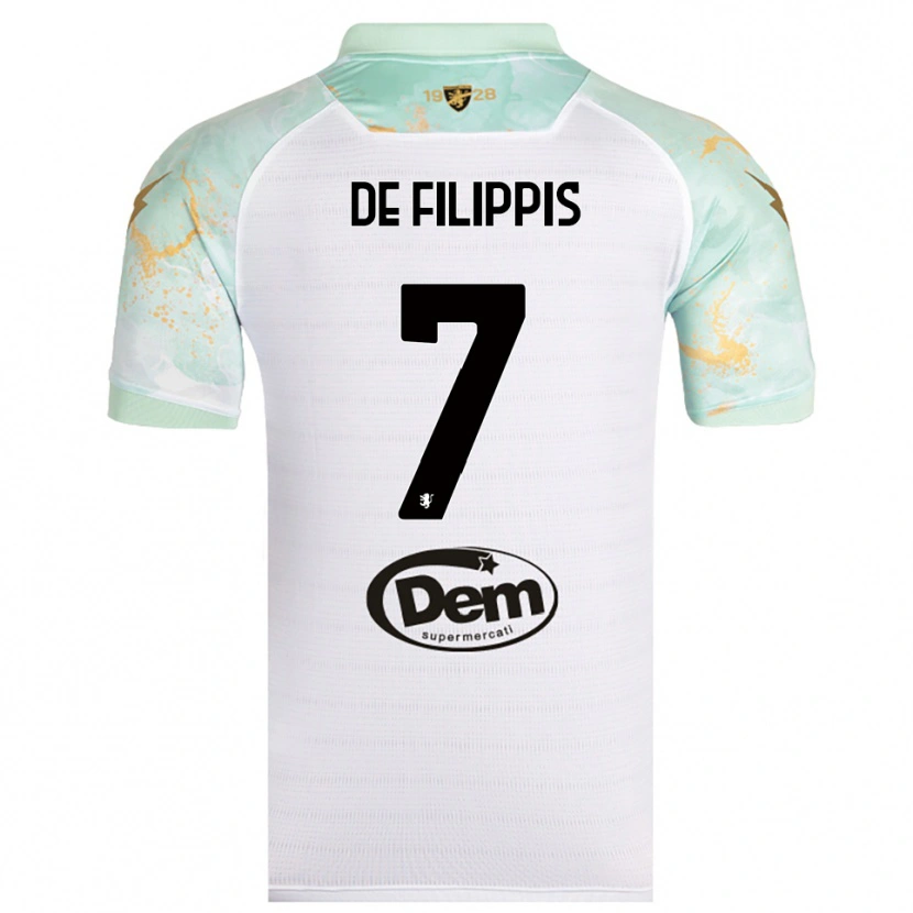 Danxen Mulher Camisola Walter De Filippis #7 Branco Preto Alternativa 2025/26 Camisa