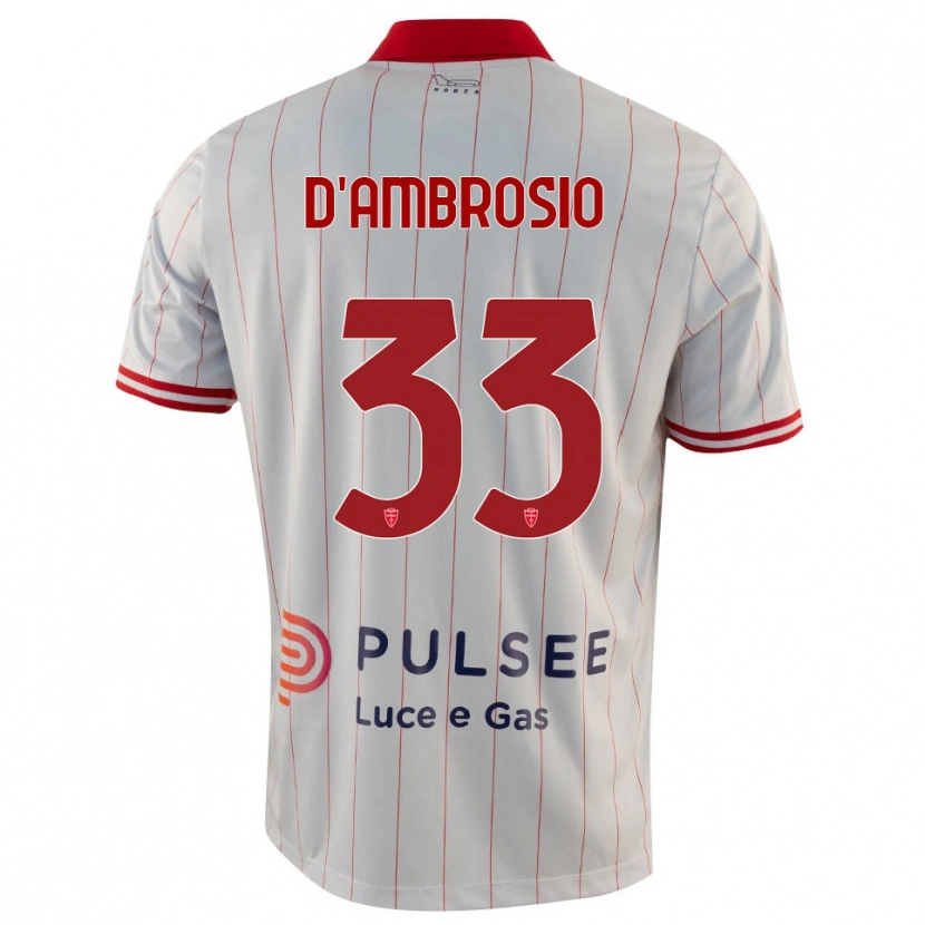 Danxen Mulher Camisola Danilo D'ambrosio #33 Branco Vermelho Azul Alternativa 2025/26 Camisa