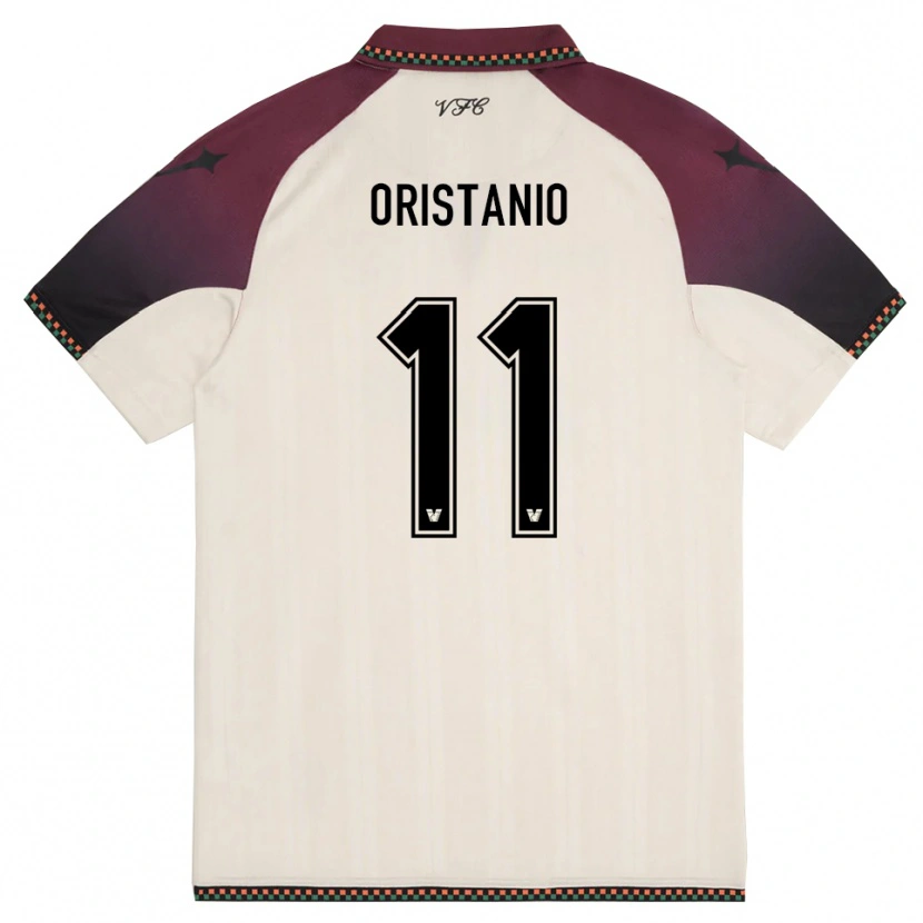 Danxen Mulher Camisola Gaetano Oristanio #11 Creme Borgonha Alternativa 2025/26 Camisa