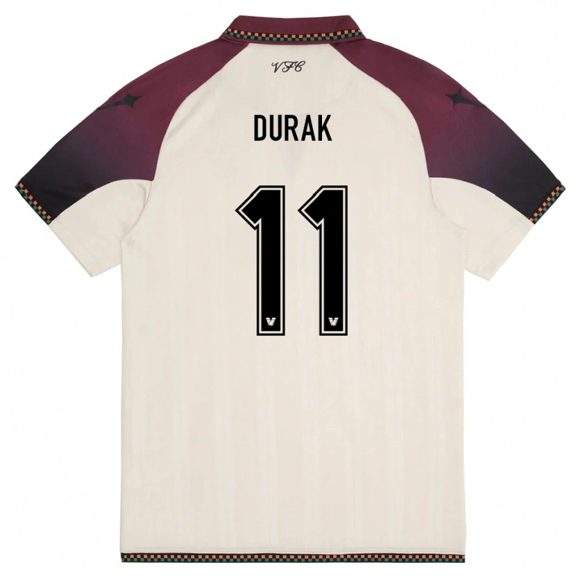 Danxen Mulher Camisola Malik Durak #11 Creme Borgonha Alternativa 2025/26 Camisa
