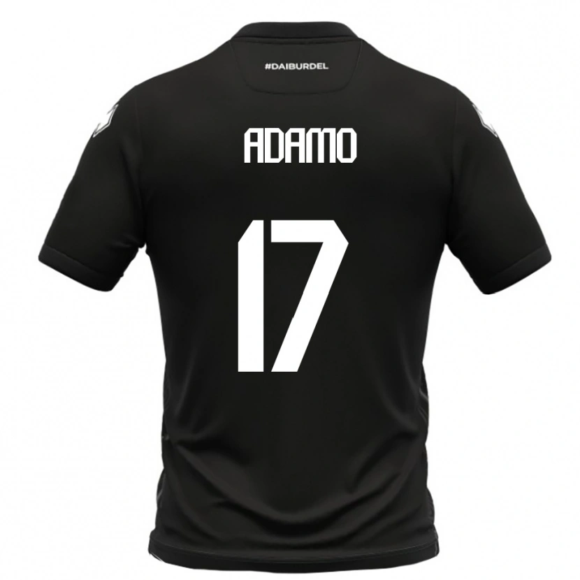 Danxen Mulher Camisola Emanuele Adamo #17 Preto Branco Alternativa 2025/26 Camisa