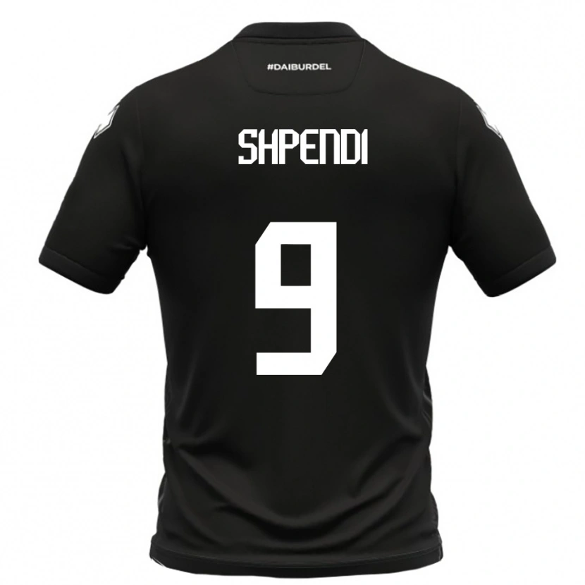 Danxen Mulher Camisola Cristian Shpendi #9 Preto Branco Alternativa 2025/26 Camisa