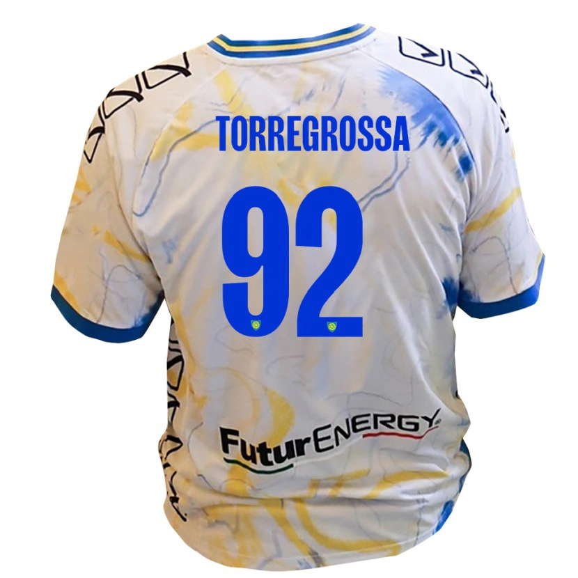 Danxen Mulher Camisola Ernesto Torregrossa #92 Branco Amarelo Azul Alternativa 2025/26 Camisa