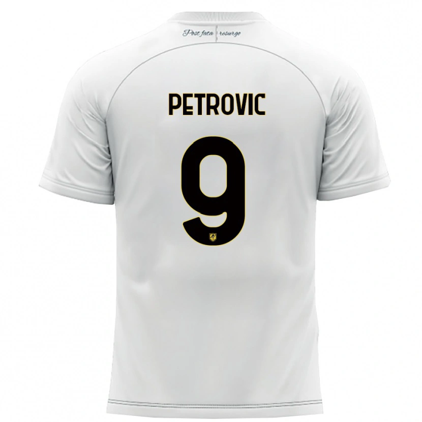 Danxen Mulher Camisola Tomi Petrovic #9 Branco Amarelo Alternativa 2025/26 Camisa