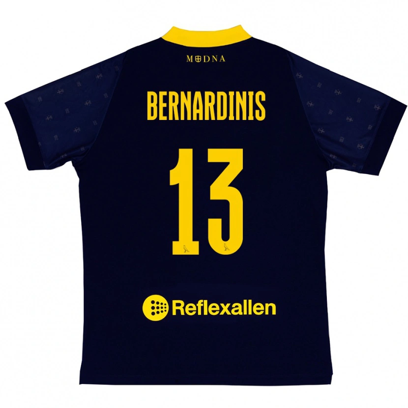 Danxen Mulher Camisola Riccardo Bernardinis #13 Marinho Amarelo Alternativa 2025/26 Camisa
