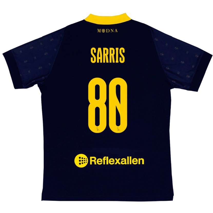 Danxen Mulher Camisola Ioannis Sarris #80 Marinho Amarelo Alternativa 2025/26 Camisa