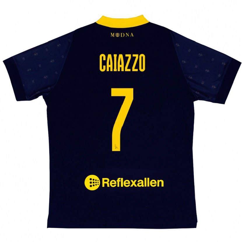 Danxen Mulher Camisola Antonio Caiazzo #7 Marinho Amarelo Alternativa 2025/26 Camisa