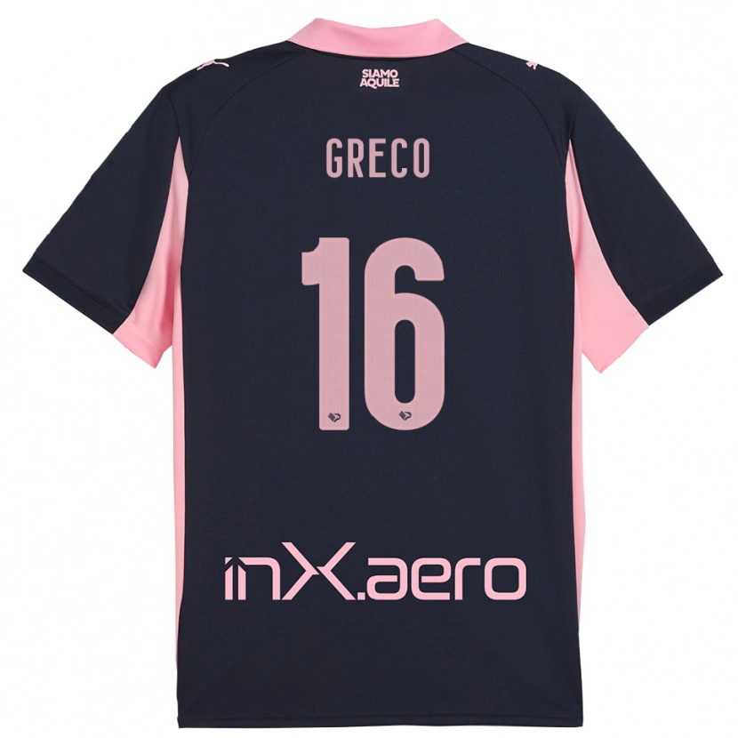 Danxen Mulher Camisola Riccardo Greco #16 Marinho Rosa Alternativa 2025/26 Camisa