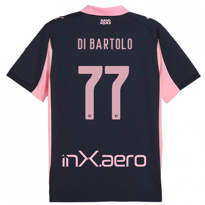 Danxen Mulher Camisola Francesco Di Bartolo #77 Marinho Rosa Alternativa 2025/26 Camisa
