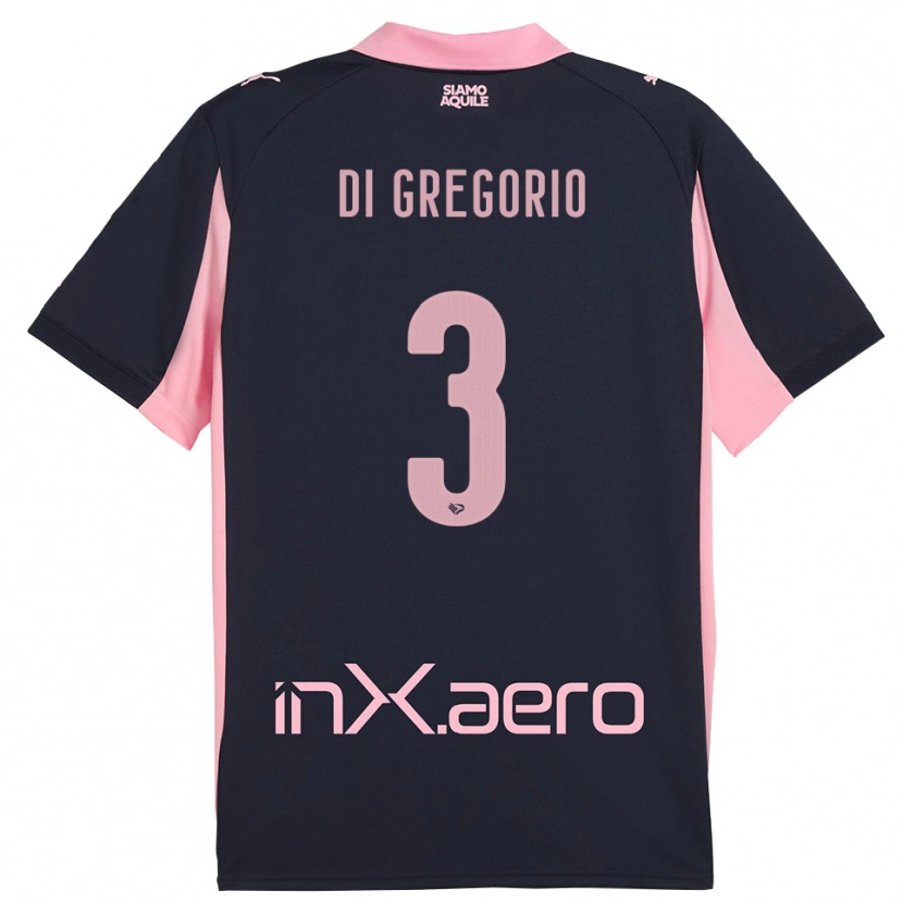 Danxen Mulher Camisola Angelo Di Gregorio #3 Marinho Rosa Alternativa 2025/26 Camisa