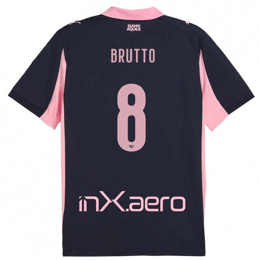 Danxen Mulher Camisola Valerio Brutto #8 Marinho Rosa Alternativa 2025/26 Camisa