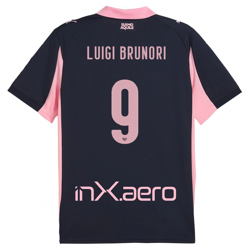 Danxen Mulher Camisola Matteo Luigi Brunori #9 Marinho Rosa Alternativa 2025/26 Camisa