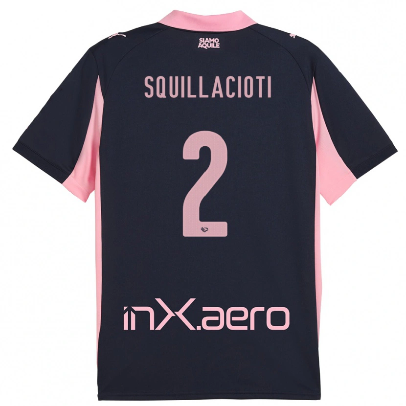 Danxen Mulher Camisola Salvatore Squillacioti #2 Marinho Rosa Alternativa 2025/26 Camisa