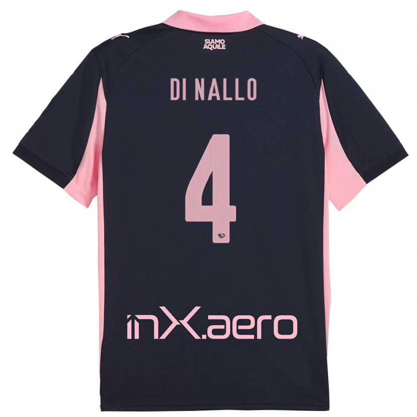 Danxen Mulher Camisola Federico Di Nallo #4 Marinho Rosa Alternativa 2025/26 Camisa
