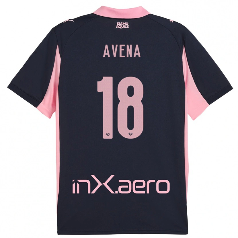 Danxen Mulher Camisola Pietro Avena #18 Marinho Rosa Alternativa 2025/26 Camisa
