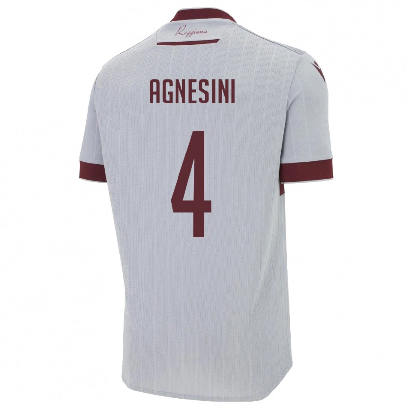Danxen Mulher Camisola Alessandro Agnesini #4 Borgonha Branco Alternativa 2025/26 Camisa